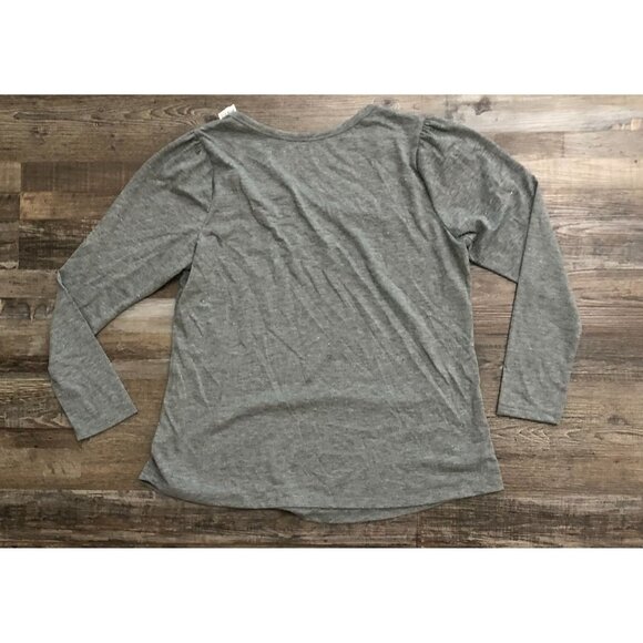 Lane Bryant Size 10-12 Gray Glitter Square Neck T Long Sleeve Shirt New w Tags - Picture 4 of 6